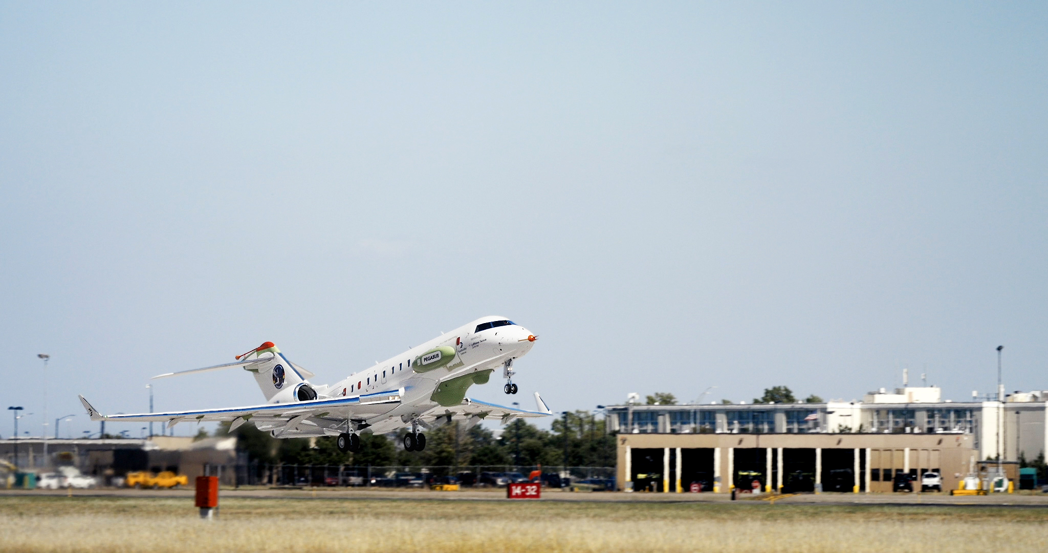 PEGASUS aircraft during take off 