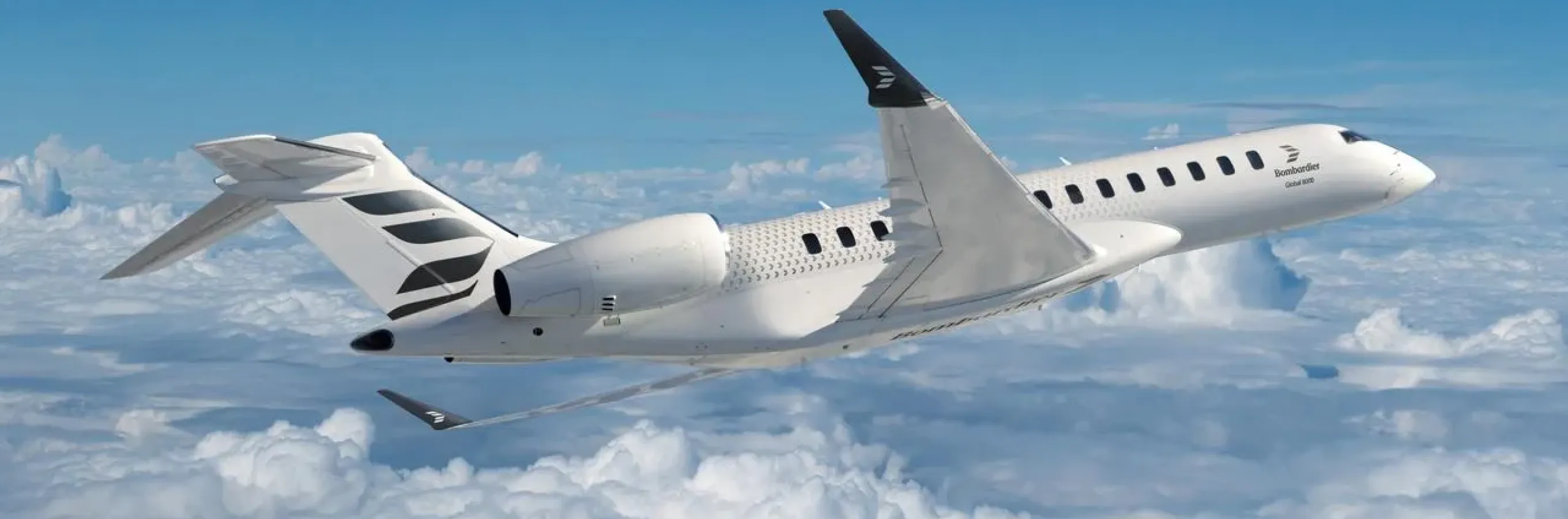Bombardier's Global 8000 aircraft with the new logo and livery