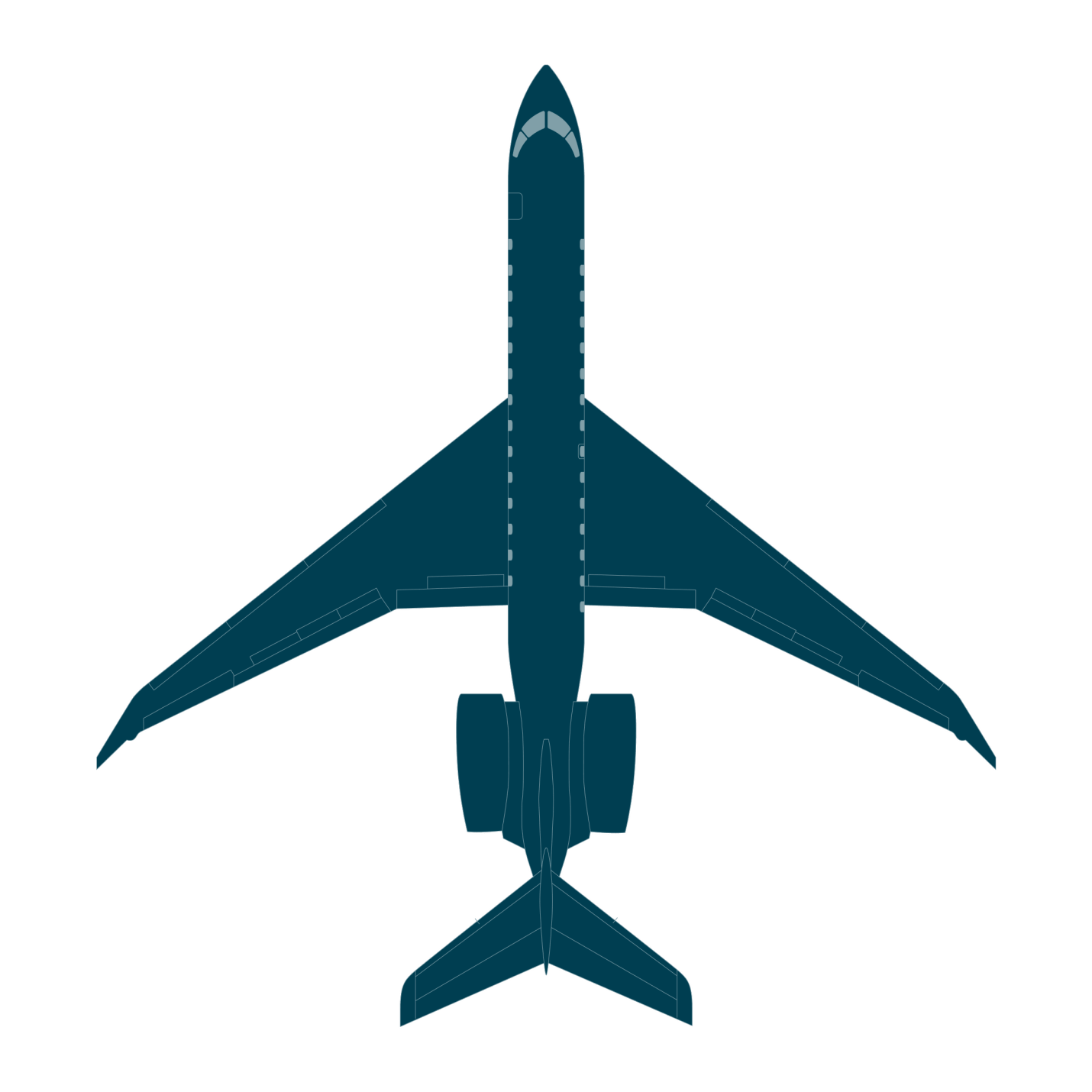 Global 8000 top view CAD