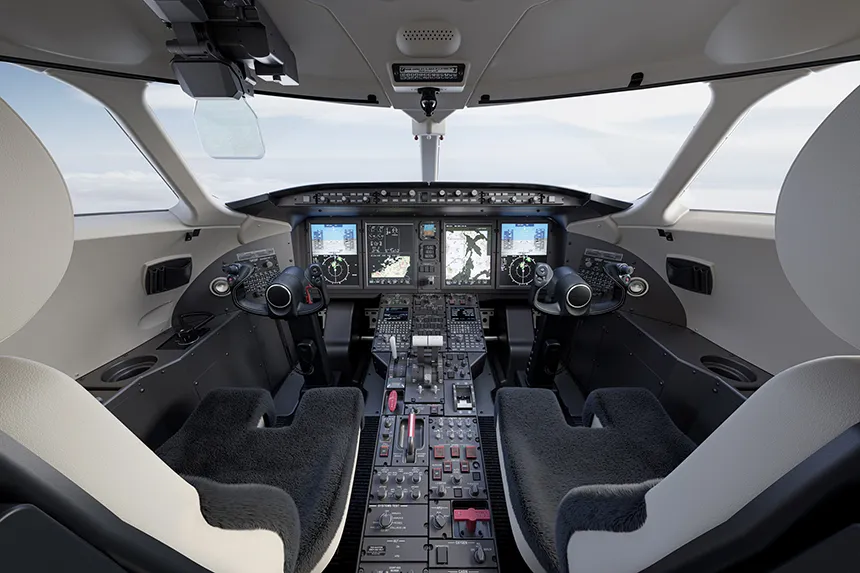 Poste de pilotage du Challenger 350